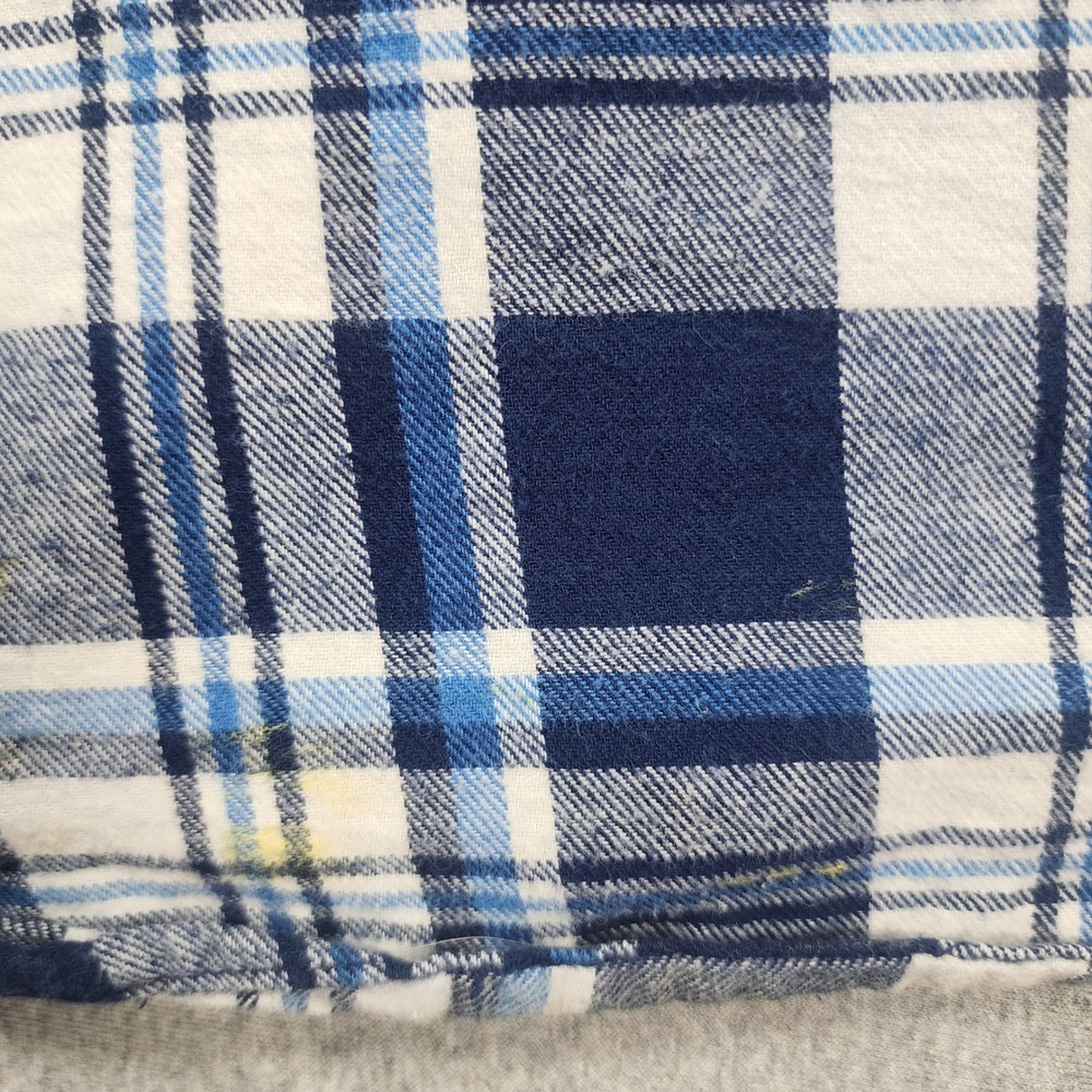 Blue Mountain Flannel Shirt Mens 2X Blue Plaid Fair Condition Long Sleeve Cotton - Picture 7 of 7